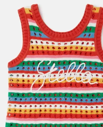 Robe sans manches en crochet brodée Stella