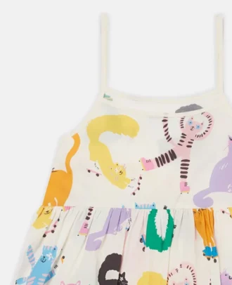 Robe sans manches à imprimé chats