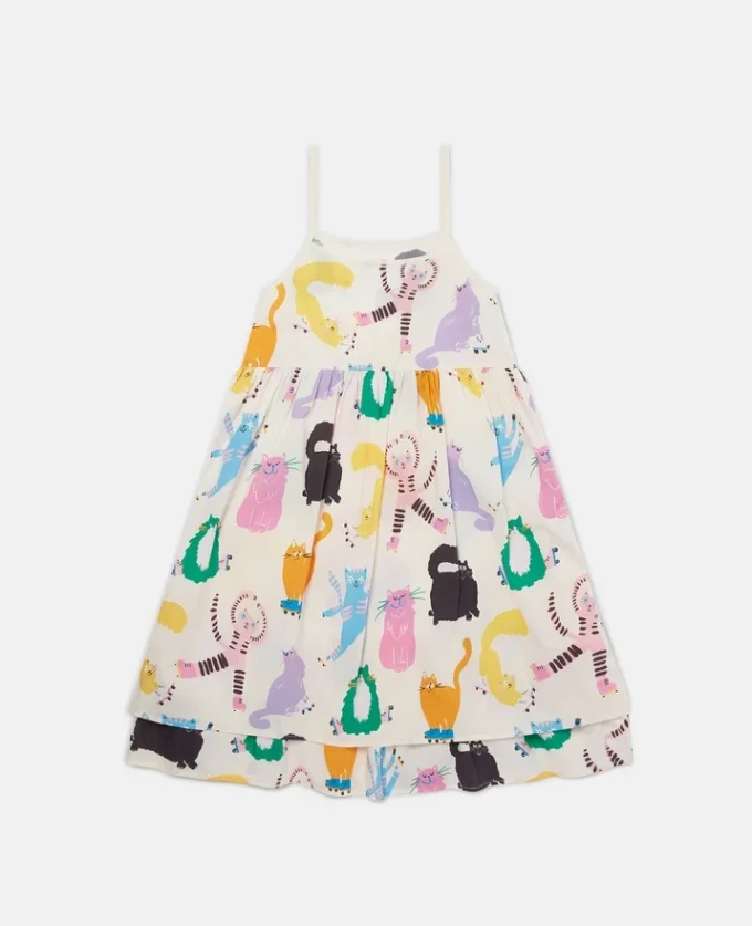 Robe sans manches à imprimé chats Robe sans manches à imprimé chats