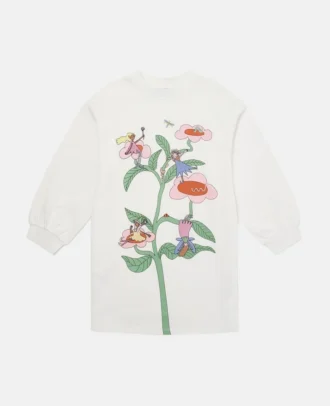 Robe sweat à col rond imprimé fées
