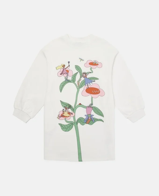 Robe sweat à col rond imprimé fées Robe sweat à col rond imprimé fées