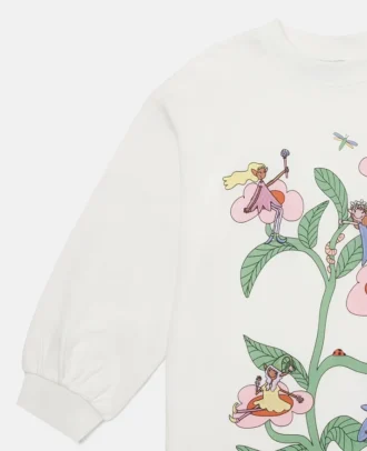 Robe sweat à col rond imprimé fées
