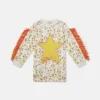 Robe sweat à franges et imprimé étoiles