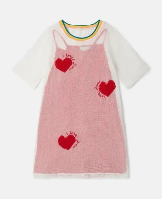 Robe t-shirt en maille à cœur