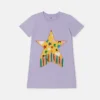 Robe t-shirt à franges et imprimé étoiles Robe t-shirt à franges et imprimé étoiles