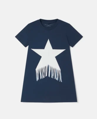 Robe t-shirt à étoiles frangées