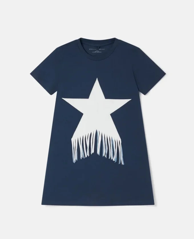 Robe t-shirt à étoiles frangées Robe t-shirt à étoiles frangées
