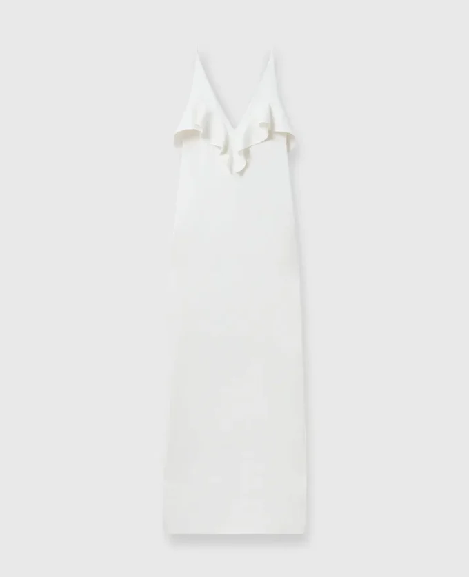 Robe à volants et col en V