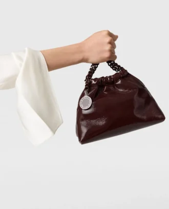 Sac à bandoulière à cordon Falabella en cuir verni