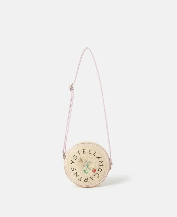 Sac à bandoulière en paille brodé de fleurs Sac à bandoulière en paille brodé de fleurs