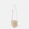Sac à bandoulière en paille brodé de fleurs Sac à bandoulière en paille brodé de fleurs