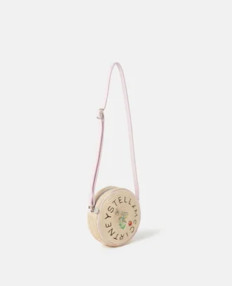 Sac à bandoulière en paille brodé de fleurs