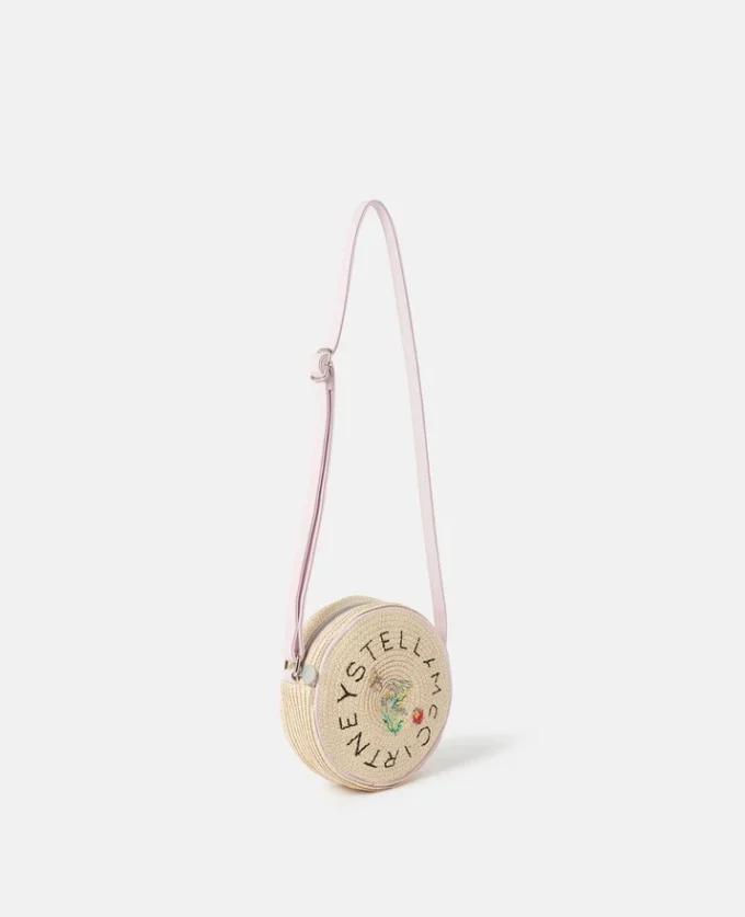 Sac à bandoulière en paille brodé de fleurs Sac à bandoulière en paille brodé de fleurs