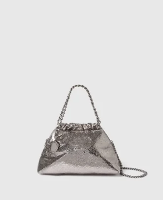 Sac à bandoulière Falabella Cracked Metallic Drawstring