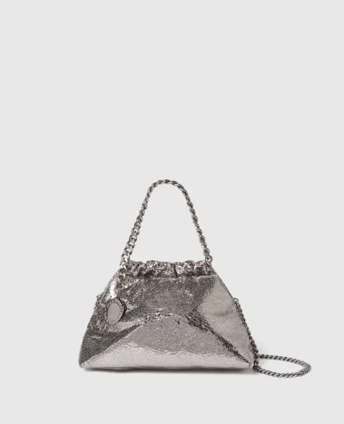 Sac à bandoulière Falabella Cracked Metallic Drawstring Sac à bandoulière Falabella Cracked Metallic Drawstring