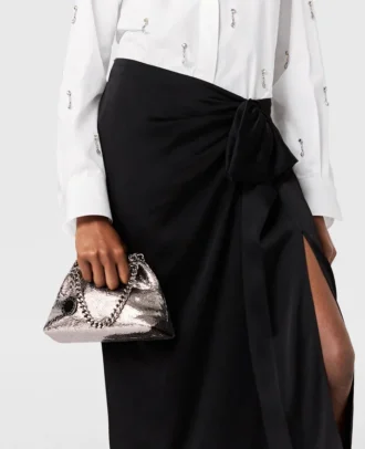 Sac à bandoulière Falabella Cracked Metallic Drawstring