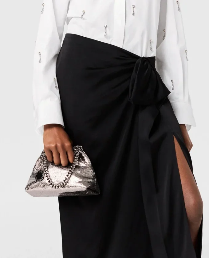 Sac à bandoulière Falabella Cracked Metallic Drawstring Sac à bandoulière Falabella Cracked Metallic Drawstring