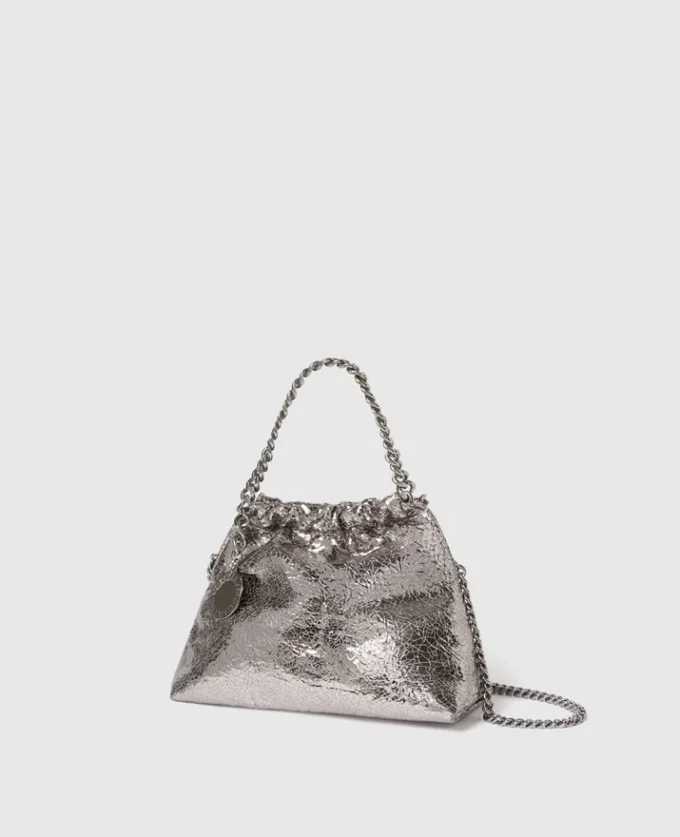 Sac à bandoulière Falabella Cracked Metallic Drawstring Sac à bandoulière Falabella Cracked Metallic Drawstring