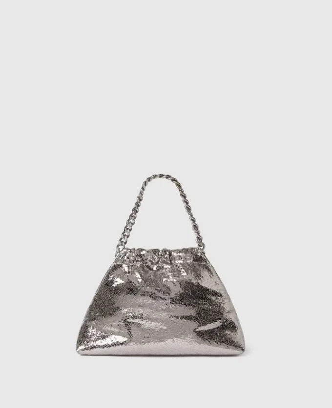 Sac à bandoulière Falabella Cracked Metallic Drawstring Sac à bandoulière Falabella Cracked Metallic Drawstring