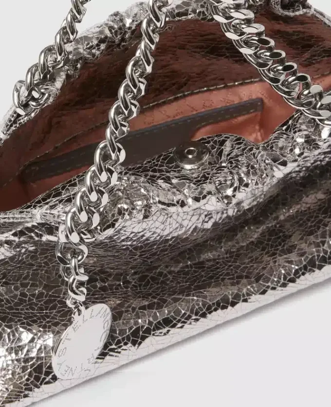 Sac à bandoulière Falabella Cracked Metallic Drawstring Sac à bandoulière Falabella Cracked Metallic Drawstring