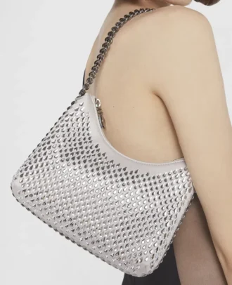 Sac à bandoulière à fermeture éclair Falabella Crystal Hotfix