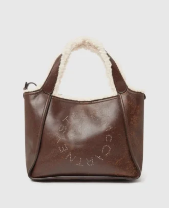 Sac à bandoulière fourré en peluche avec logo Sac à bandoulière fourré en peluche avec logo