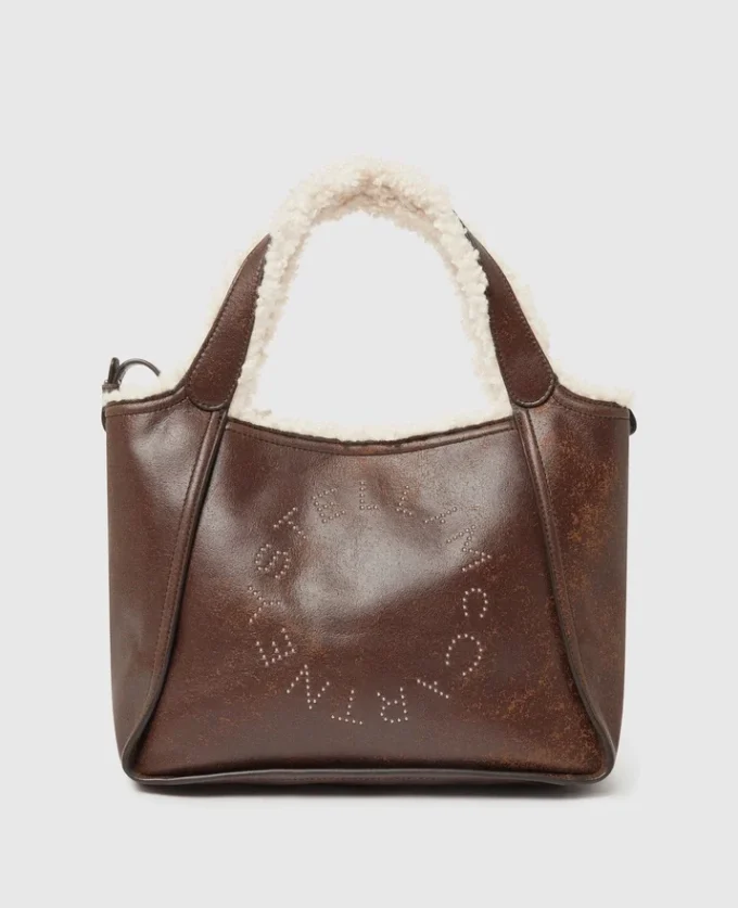 Sac à bandoulière fourré en peluche avec logo Sac à bandoulière fourré en peluche avec logo
