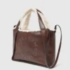Sac à bandoulière fourré en peluche avec logo Sac à bandoulière fourré en peluche avec logo