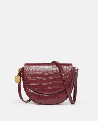 Sac à bandoulière moyen à rabat Frayme effet croco
