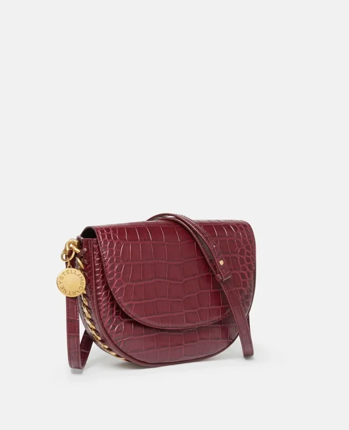 Sac à bandoulière moyen à rabat Frayme effet croco