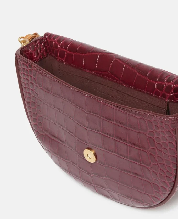 Sac à bandoulière moyen à rabat Frayme effet croco