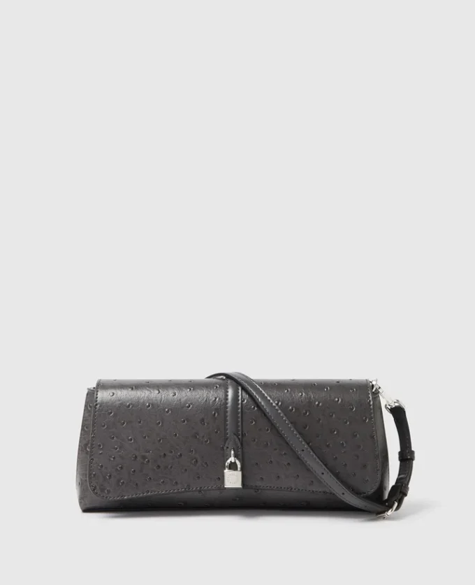 Sac à bandoulière pochette Ryder en autruche Sac à bandoulière pochette Ryder en autruche