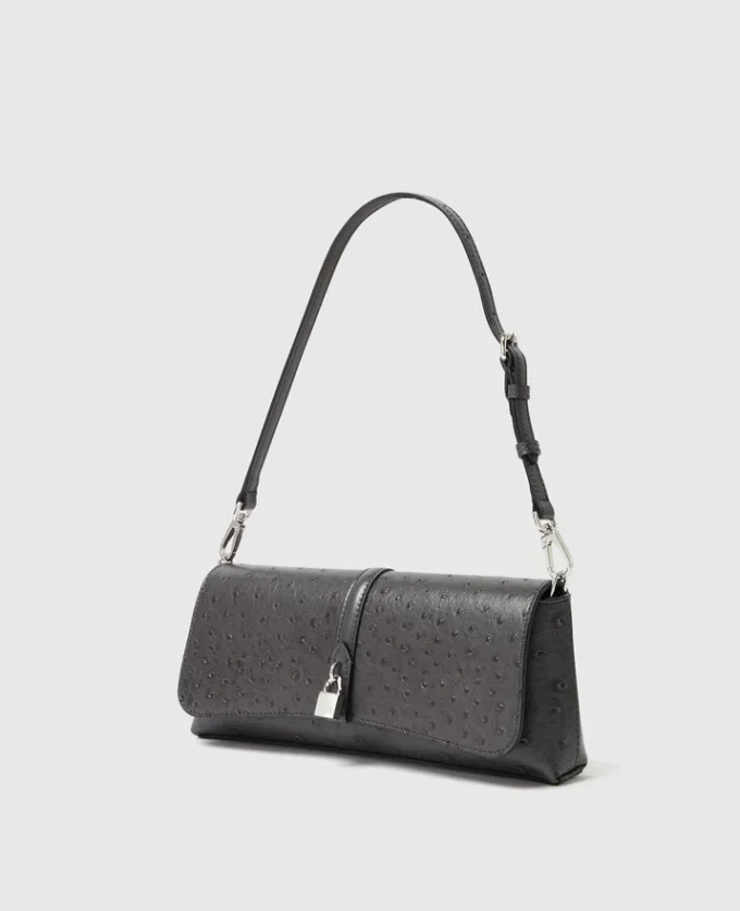Sac à bandoulière pochette Ryder en autruche Sac à bandoulière pochette Ryder en autruche