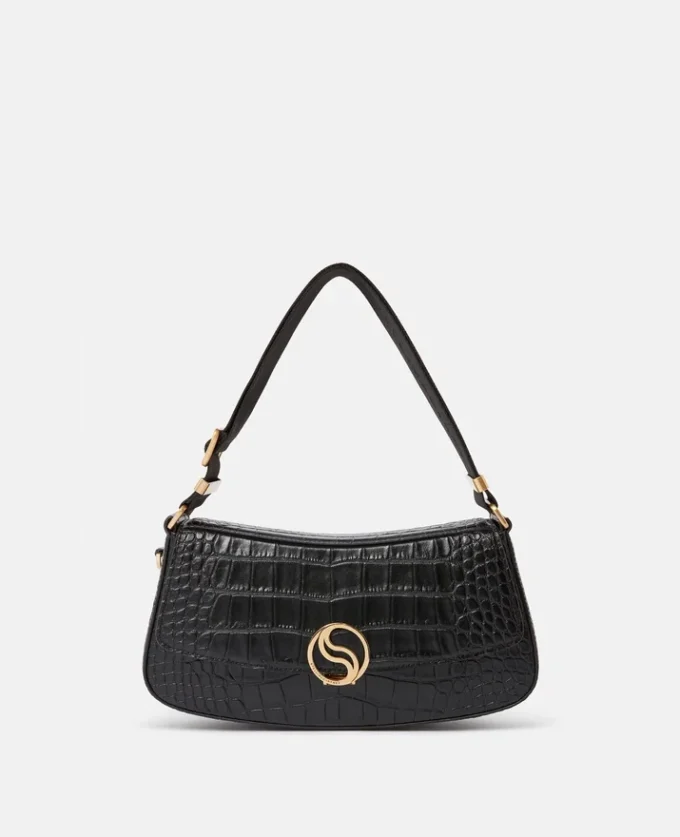 Sac à bandoulière S-Wave à effet croco gaufré Sac à bandoulière S-Wave à effet croco gaufré