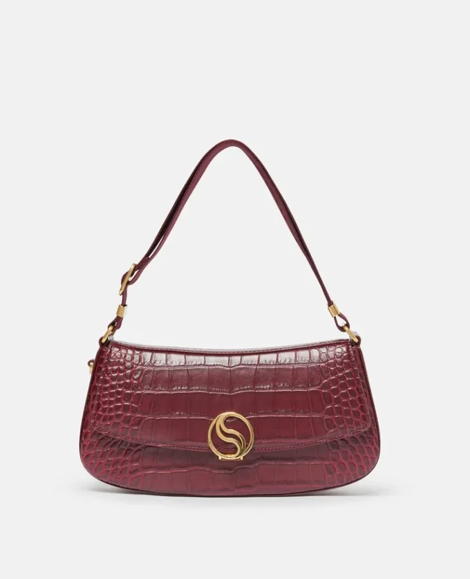 Sac à bandoulière S-Wave à effet croco gaufré Sac à bandoulière S-Wave à effet croco gaufré