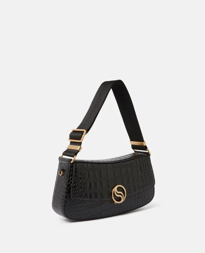Sac à bandoulière S-Wave à effet croco gaufré Sac à bandoulière S-Wave à effet croco gaufré