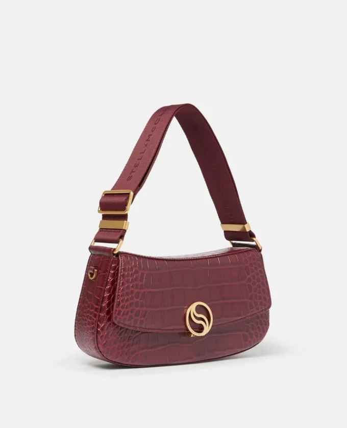 Sac à bandoulière S-Wave à effet croco gaufré Sac à bandoulière S-Wave à effet croco gaufré