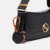 Sac à bandoulière S-Wave à effet croco gaufré Sac à bandoulière S-Wave à effet croco gaufré