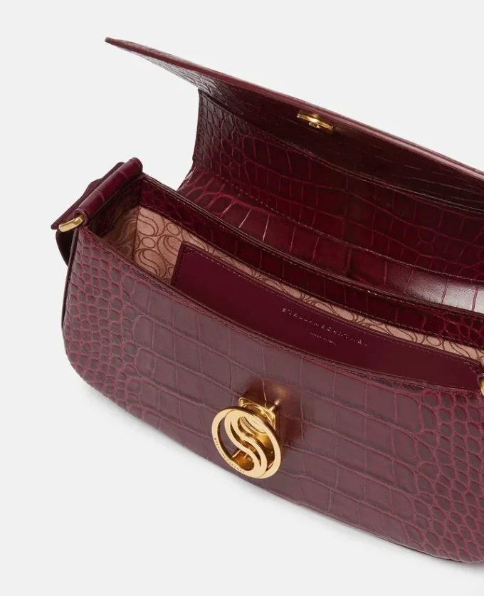 Sac à bandoulière S-Wave à effet croco gaufré Sac à bandoulière S-Wave à effet croco gaufré