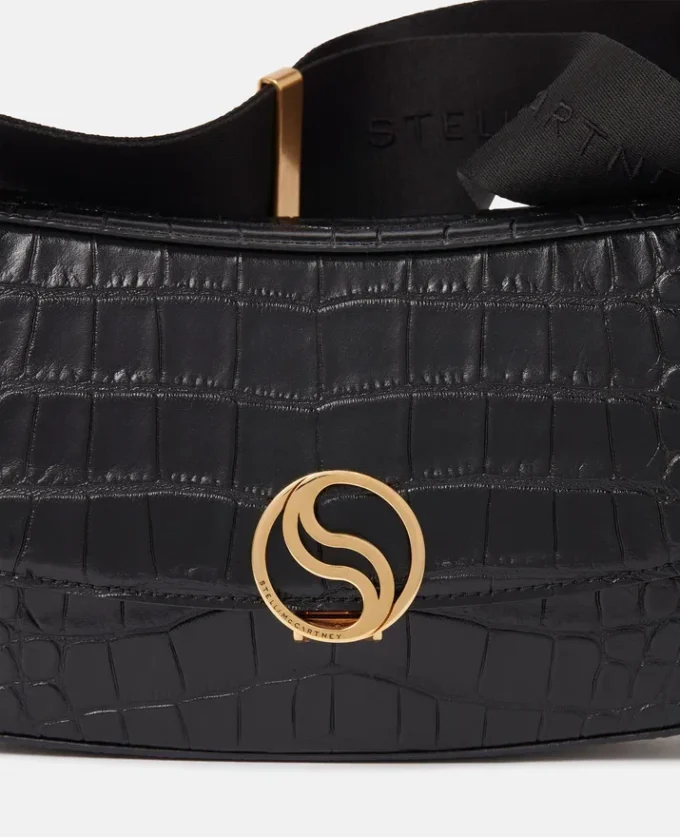 Sac à bandoulière S-Wave à effet croco gaufré Sac à bandoulière S-Wave à effet croco gaufré