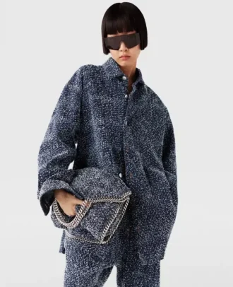 Sac cabas Falabella à rabat en bouclé