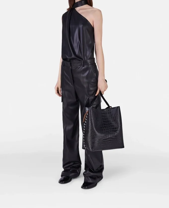 Sac cabas Frayme à effet croco gaufré Sac cabas Frayme à effet croco gaufré