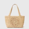 Sac cabas moyen en raphia avec logo Sac cabas moyen en raphia avec logo