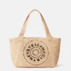 Sac cabas moyen en raphia avec logo