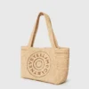 Sac cabas moyen en raphia avec logo Sac cabas moyen en raphia avec logo