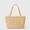 Sac cabas moyen en raphia avec logo Sac cabas moyen en raphia avec logo