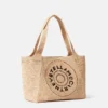 Sac cabas moyen en raphia avec logo