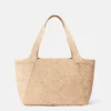Sac cabas moyen en raphia avec logo