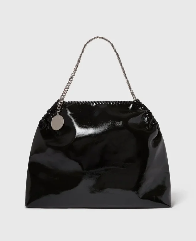 Sac fourre-tout à cordon Falabella en cuir verni Sac fourre-tout à cordon Falabella en cuir verni