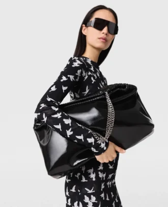 Sac fourre-tout à cordon Falabella en cuir verni